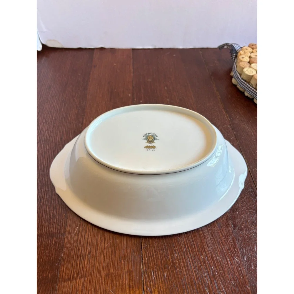 Noritake Crestmont 6013 Oval Vegetable Serving Bowl Gold Trim Japan China 10.5in